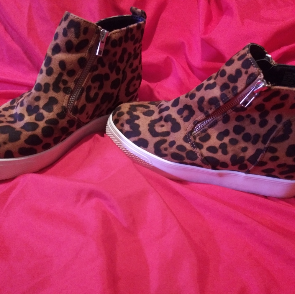 Time and Tru cheetah print platforms